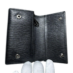 Salvatore Ferragamo Black Textured Leather Key Case