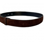 GUCCI Ceinture cuir véritable daim marron boucle GG.