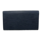 LOUIS VUITTON Portefeuille long Sarah cuir Épi noir (avec boîte)