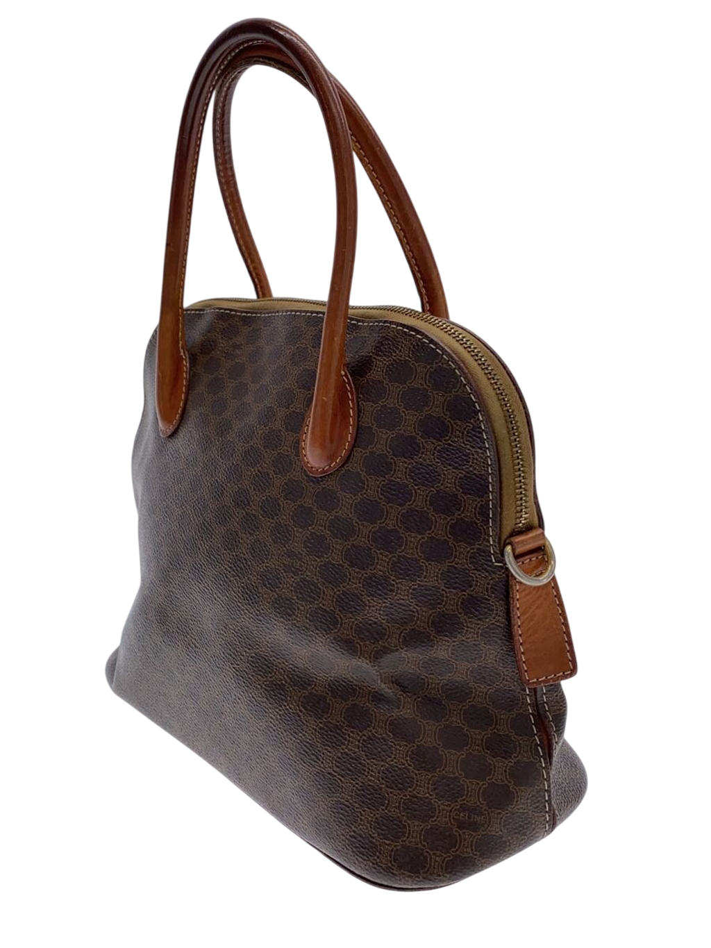 CÉLINE Paris Sac tote à main toile Macadam marron dôme