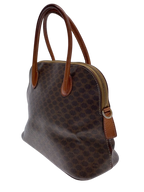 CÉLINE Paris Sac tote à main toile Macadam marron dôme