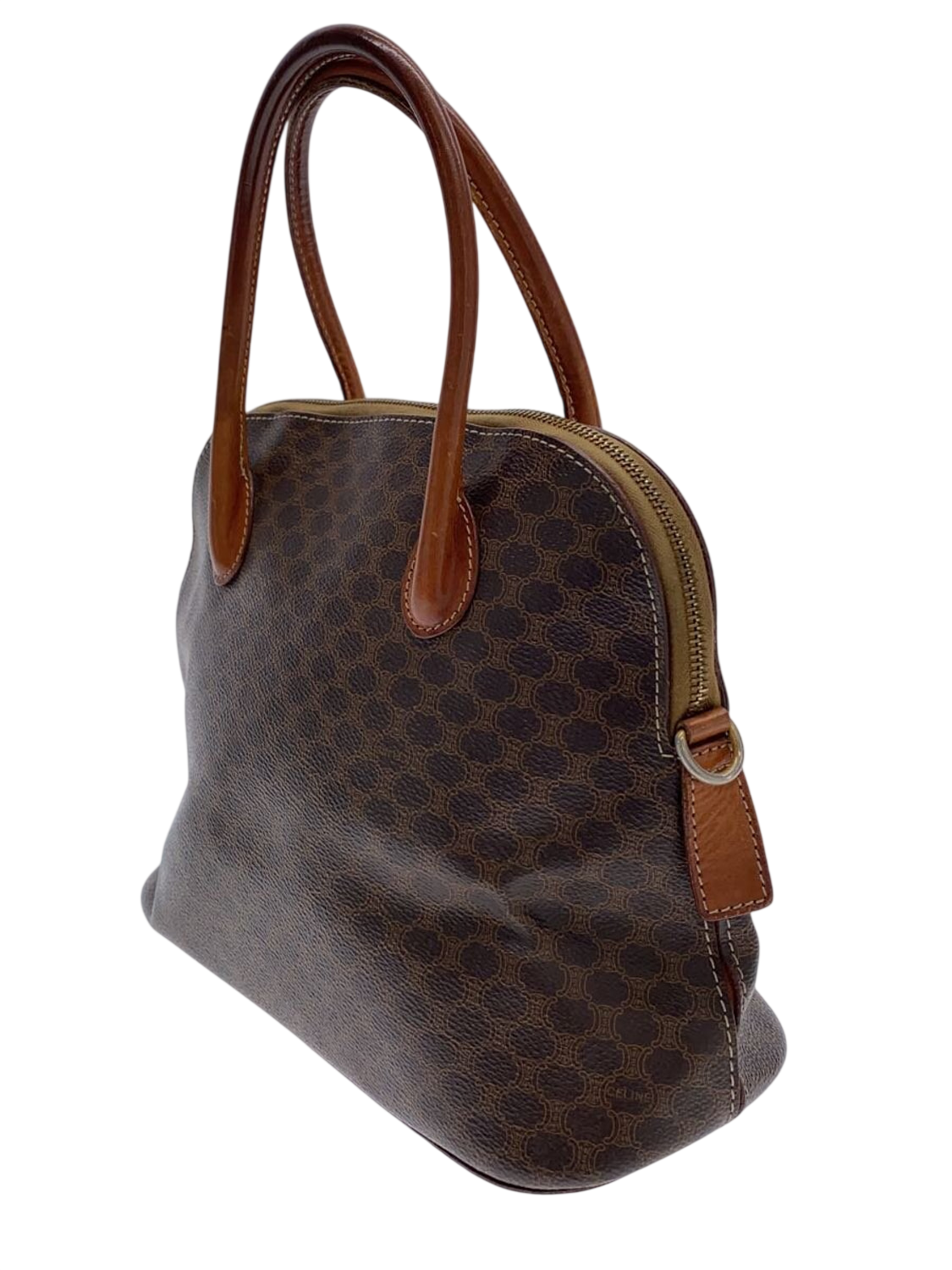 CÉLINE Paris Sac tote à main toile Macadam marron dôme