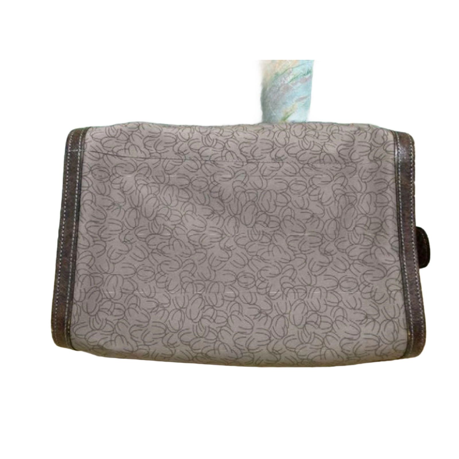 UNGARO Sac à main marron gris vintage monogramme Boston à poignée supérieure