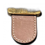 DUNHILL Pochette Dunhill toile marron avec des bordures en cuir