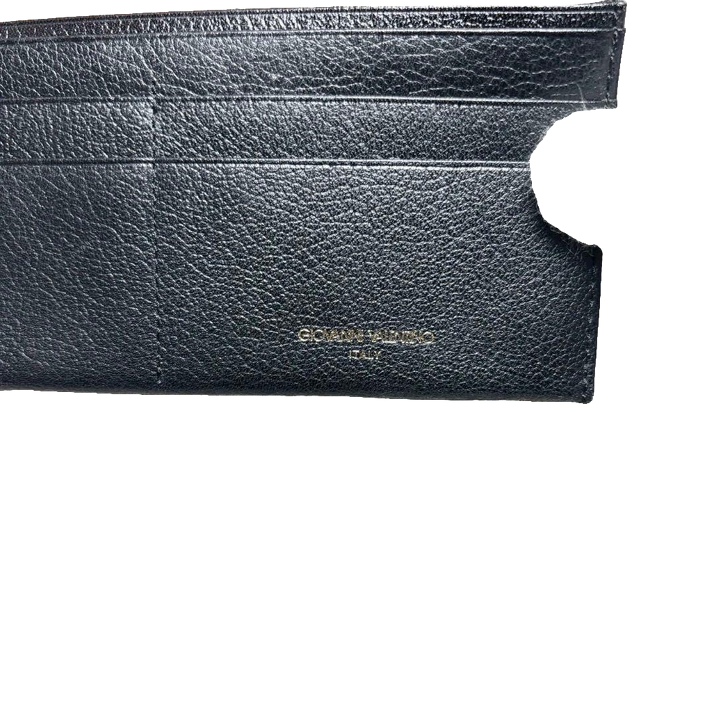 Giovanni Valentino Wallet Black Leather Long Bifold Italian Designer Vintage