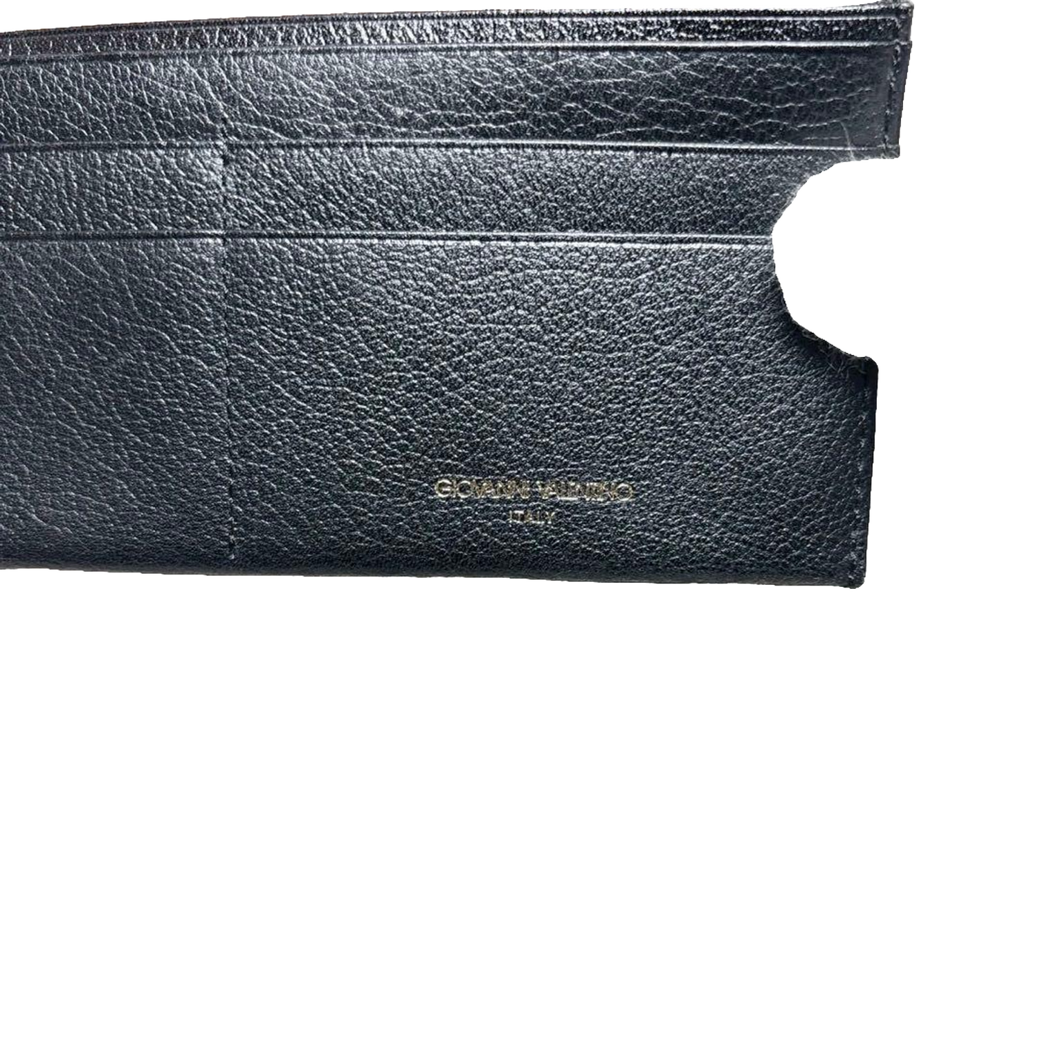 Giovanni Valentino Wallet Black Leather Long Bifold Italian Designer Vintage