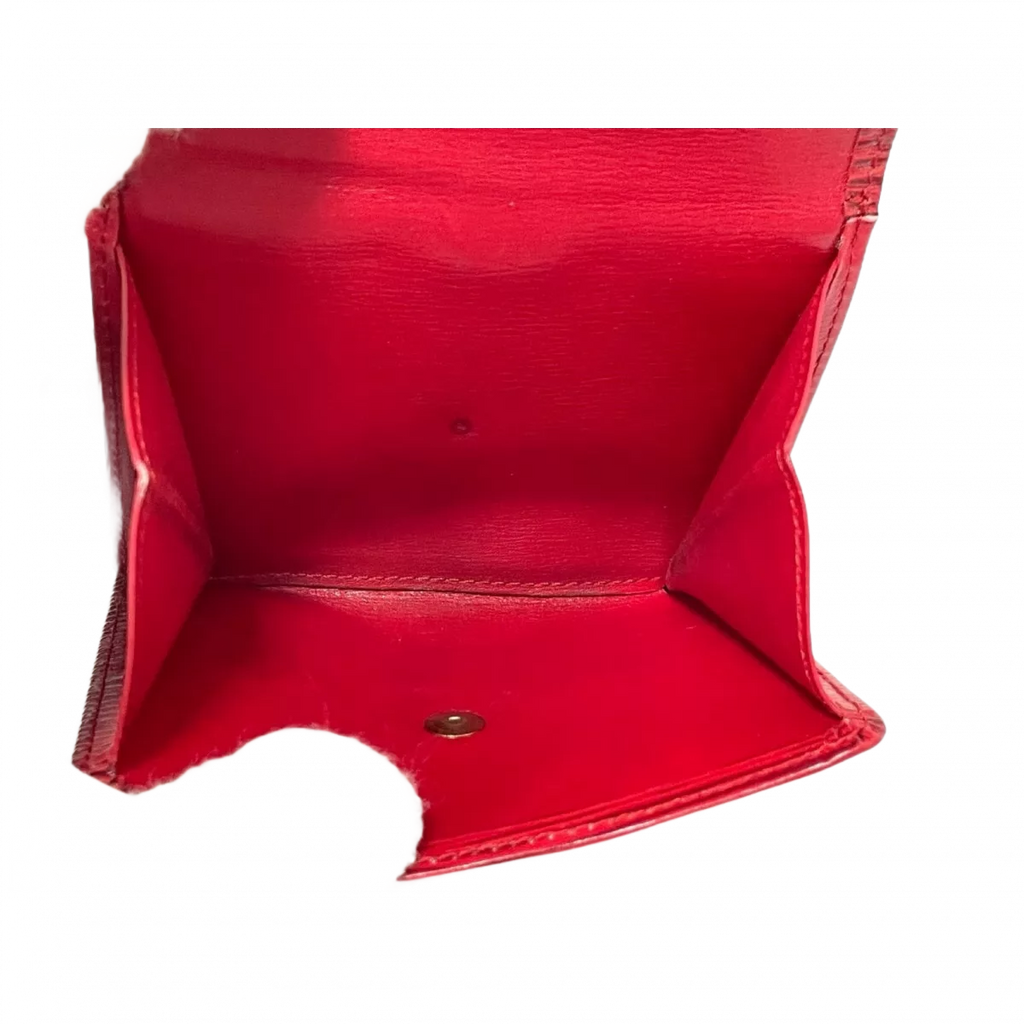 LOUIS VUITTON Portefeuille LV cuir épi rouge