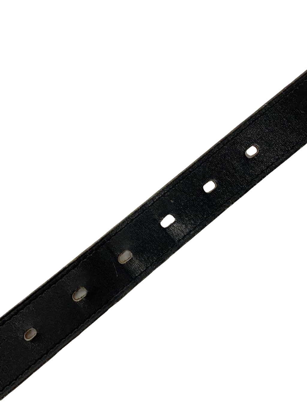 Belt Herm%s 95 Black Brown Silver Buckle Reversible Leather Dress Belt
