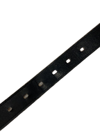 Belt Herm%s 95 Black Brown Silver Buckle Reversible Leather Dress Belt