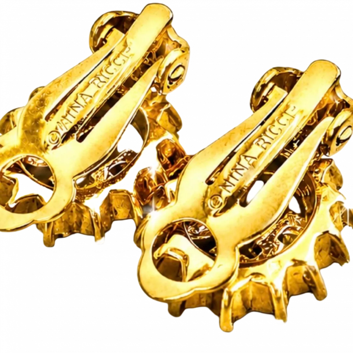 NINA RICCI Boucles d'oreilles Nina Ricci logo NR et strass