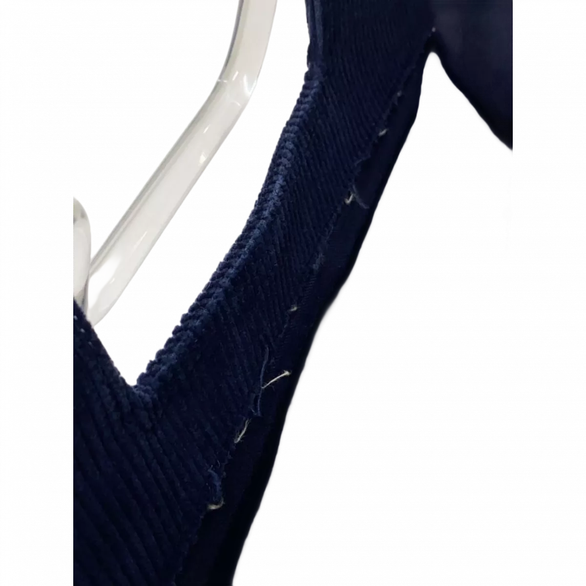 COURRÈGES sac velour bleu marine anse carré