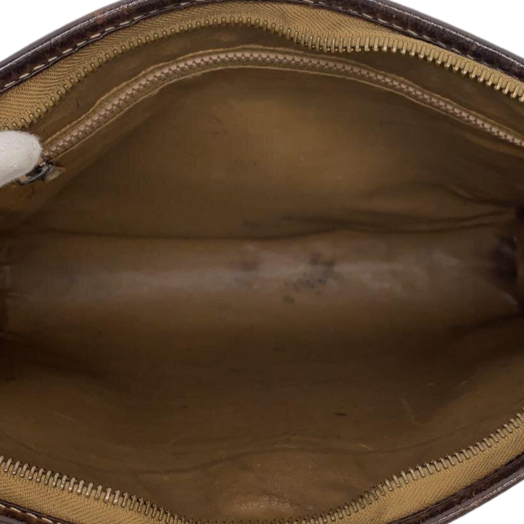 CELINE Pochette Céline macadam et cuir cognac