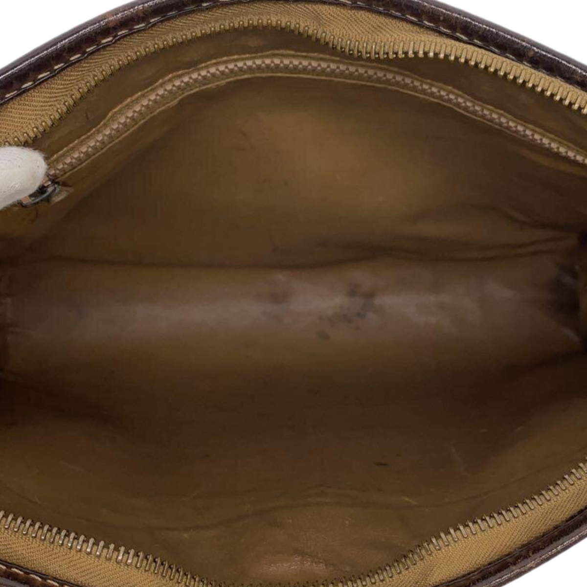 CELINE Pochette Céline macadam et cuir cognac