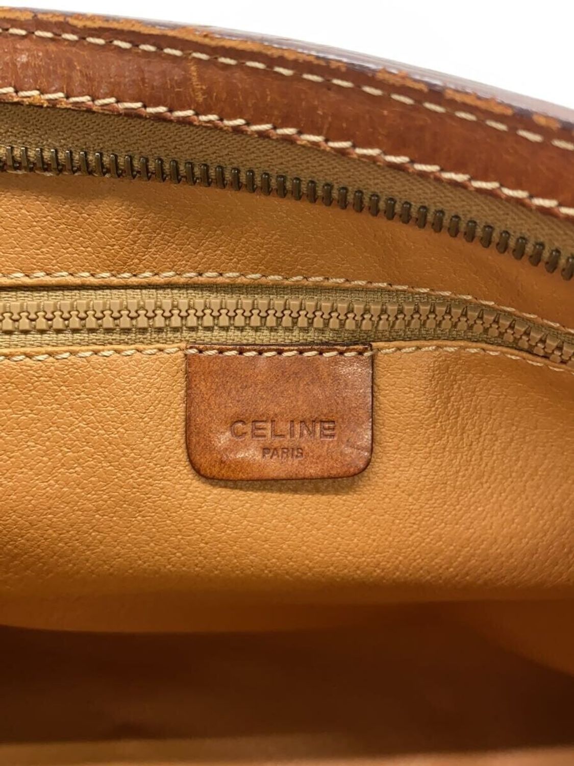 CÉLINE Pochette clutch toile Macadam marron