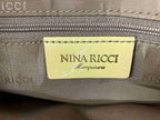 Nina Ricci Handbag Beige Textured Leather Vintage Top Handle Bag